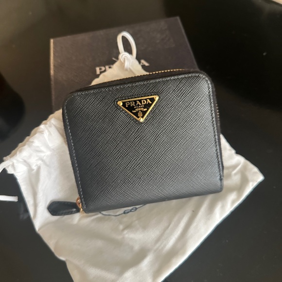 Prada Saffiano Leather Bi-Fold Zip Wallet - Picture 1 of 5